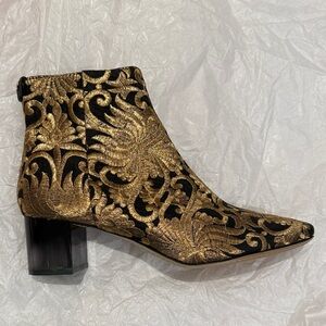 Tory Burch Black and Gold Ankle Booties NEW